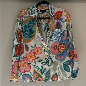 J.Crew Floral Multicolor Women's Top popover J. Crew